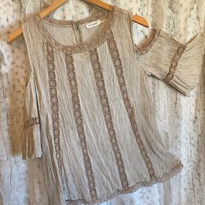 Blu Pepper top with peek a boo shoulders!